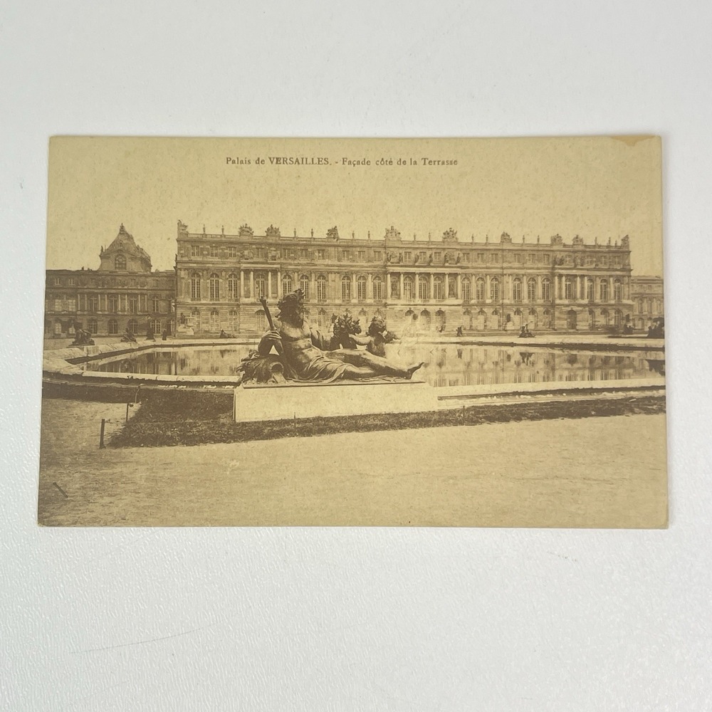 Postcard Paris Palace of Versailles Terrace Facade Zeus Fountain Vintage